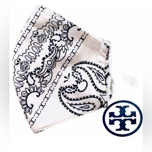 Brand new. Women’s Tory Burch Blue and White Logo Mask